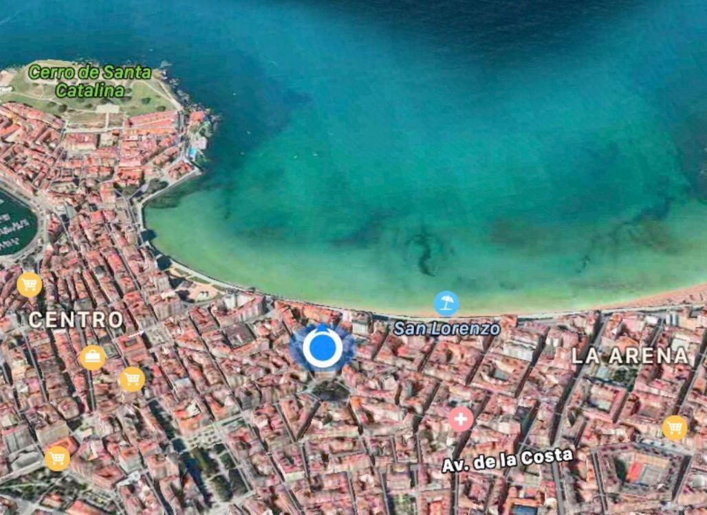 Апартаменты Atico Marques Vistas Al Mar - Garaje Opcional Хихон Экстерьер фото